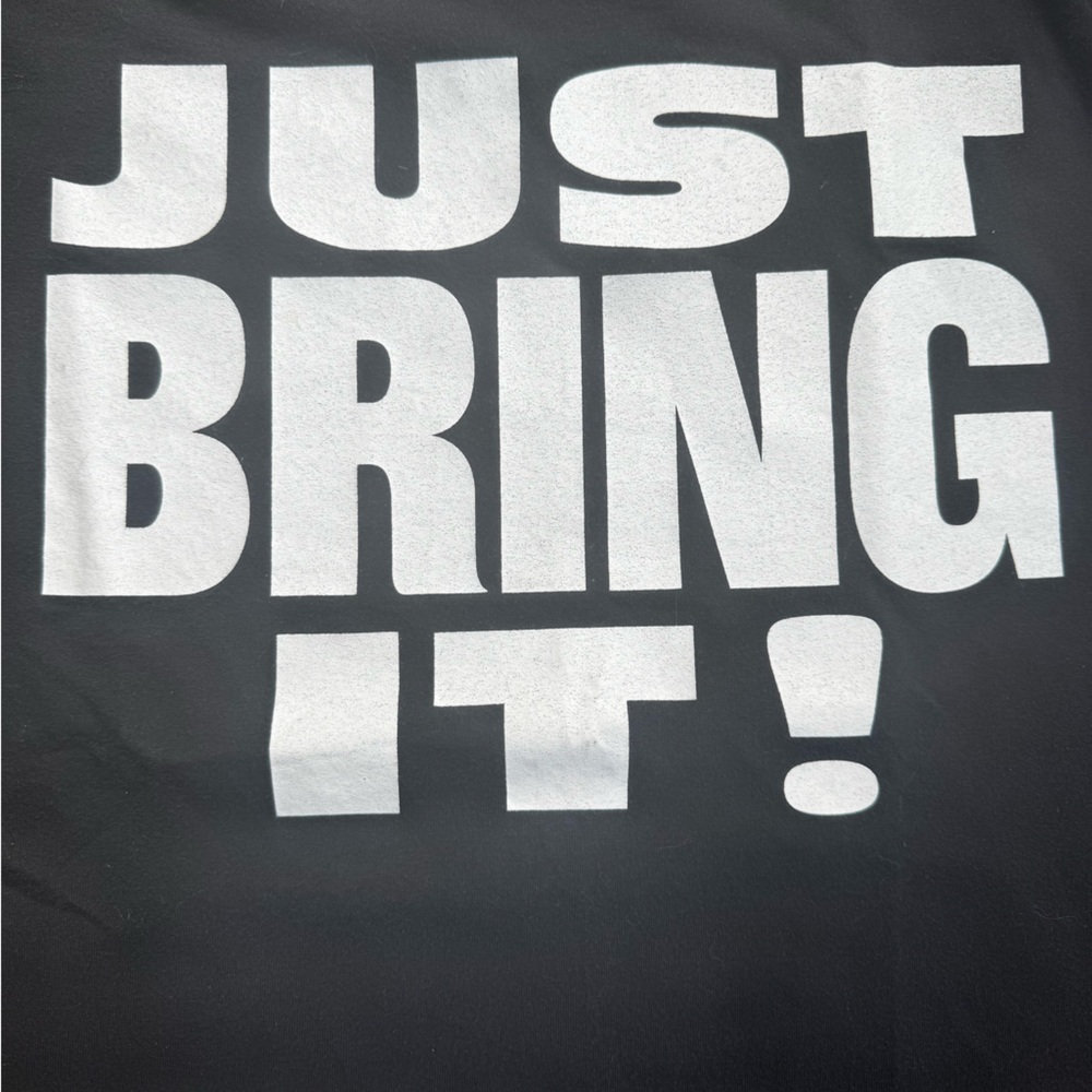 WWE Black Tee with White 'Just Bring It' The Rock